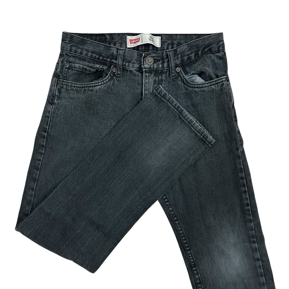 Levis 511‎ Slim Jeans Boy's 12 Regular 26X26 Black Denim Dark Wash Kids Youth
